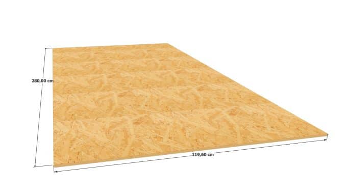 Panneau OSB 3 à bords droits – Dimensions 1196x2800 mm – Épaisseur 12 mm