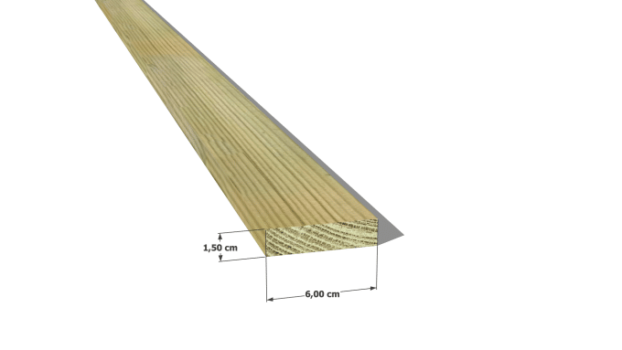Latte en pin sylvestre traité autoclave vert classe 4 – Section 16x60 mm