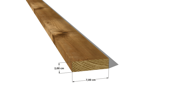 Latte en pin sylvestre traité autoclave brun classe 3 – Section 20x70 mm